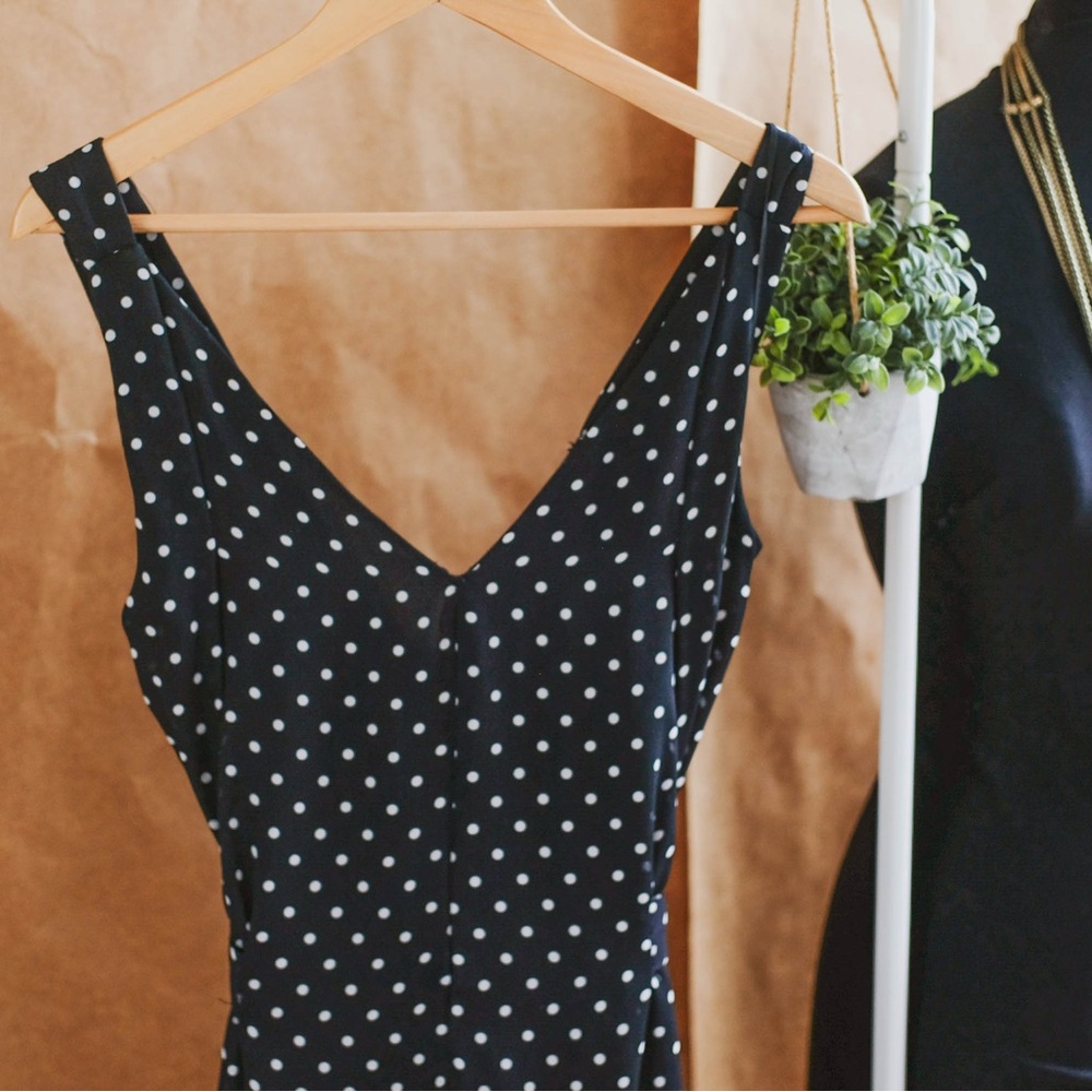 ✨ZARA BASIC Black Polka Dot Jumpsuit – Size XS - Picture 2 of 4